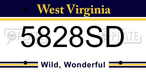 5828SD West Virginia License Plate