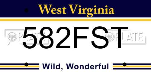 582FST West Virginia License Plate