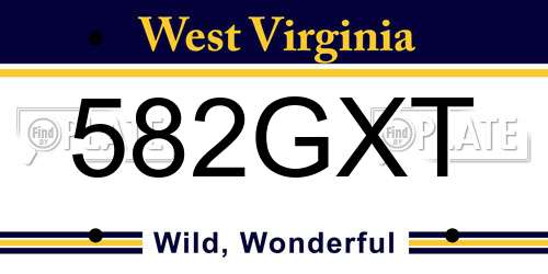 582GXT West Virginia License Plate