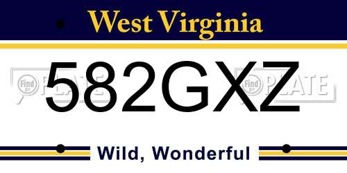 582GXZ West Virginia License Plate