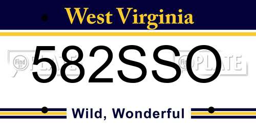 582SSO West Virginia License Plate