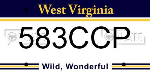 583CCP West Virginia License Plate