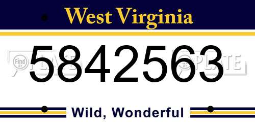 5842563 West Virginia License Plate