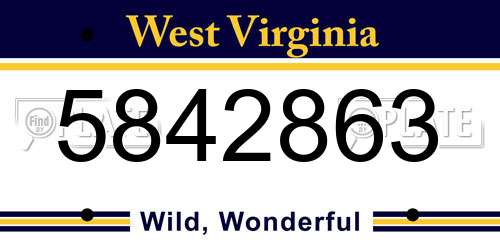 5842863 West Virginia License Plate