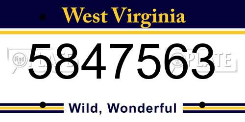 5847563 West Virginia License Plate