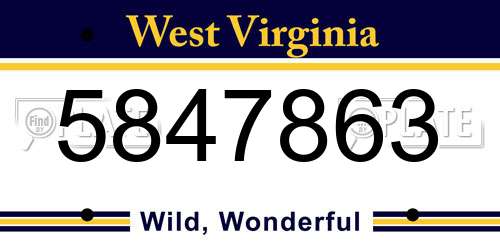 5847863 West Virginia License Plate