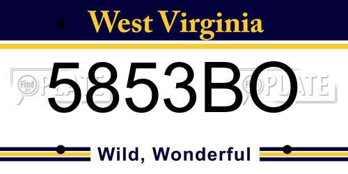 5853BO West Virginia License Plate