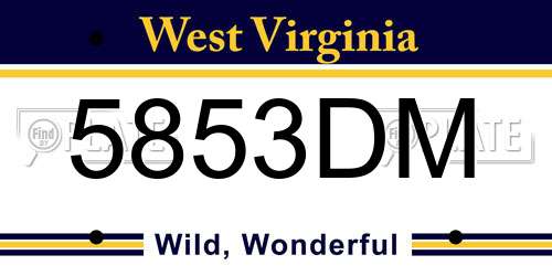 5853DM West Virginia License Plate