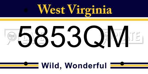 5853QM West Virginia License Plate