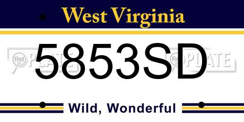 5853SD West Virginia License Plate