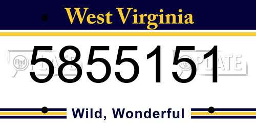 5855151 West Virginia License Plate
