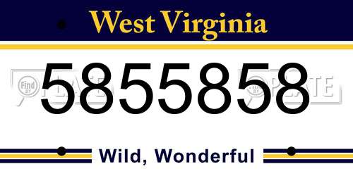 5855858 West Virginia License Plate