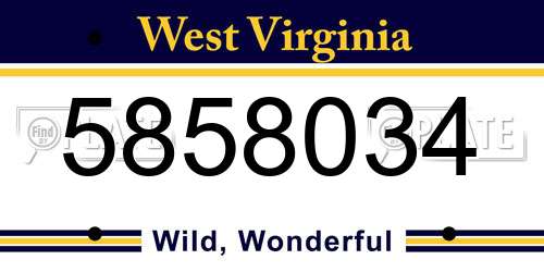 5858034 West Virginia License Plate