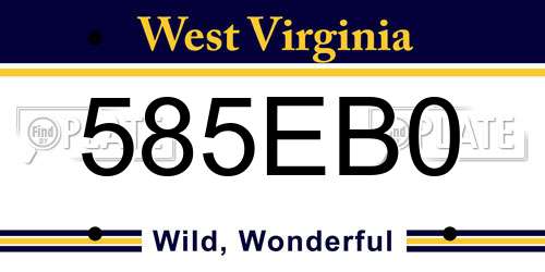 585EB0 West Virginia License Plate