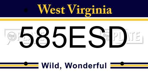 585ESD West Virginia License Plate