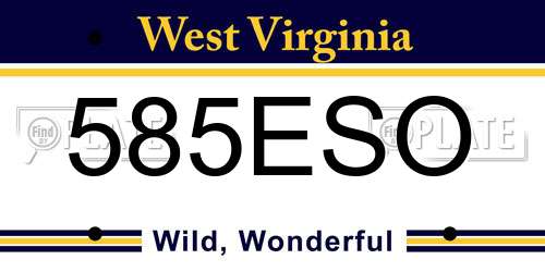 585ESO West Virginia License Plate