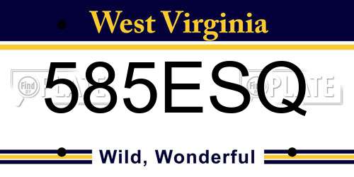 585ESQ West Virginia License Plate
