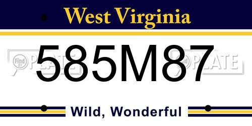 585M87 West Virginia License Plate