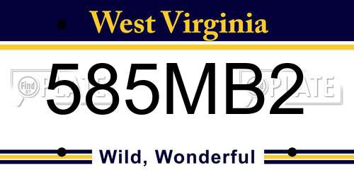 585MB2 West Virginia License Plate