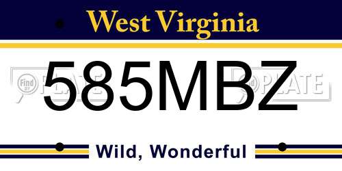 585MBZ West Virginia License Plate