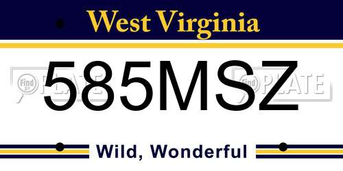 585MSZ West Virginia License Plate
