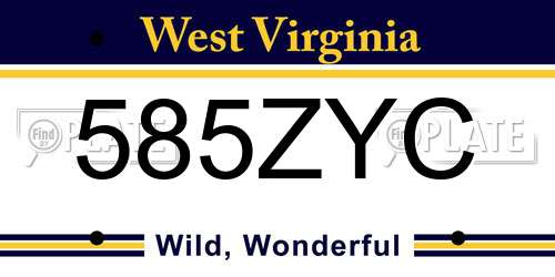 585ZYC West Virginia License Plate