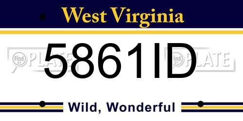 5861ID West Virginia License Plate