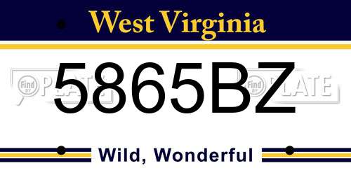 5865BZ West Virginia License Plate
