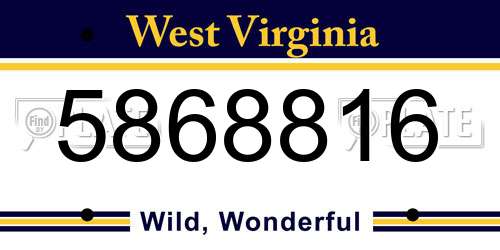 5868816 West Virginia License Plate