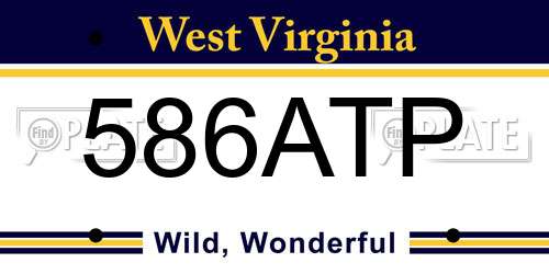 586ATP West Virginia License Plate
