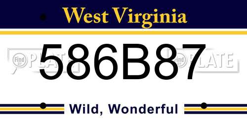 586B87 West Virginia License Plate