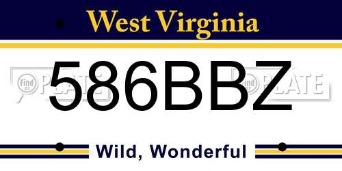 586BBZ West Virginia License Plate