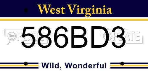 586BD3 West Virginia License Plate