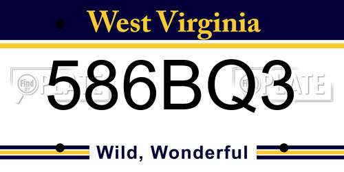 586BQ3 West Virginia License Plate