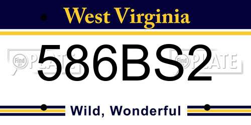 586BS2 West Virginia License Plate