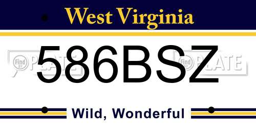 586BSZ West Virginia License Plate