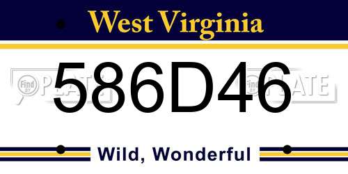 586D46 West Virginia License Plate