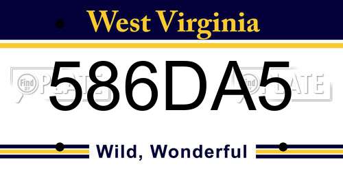 586DA5 West Virginia License Plate
