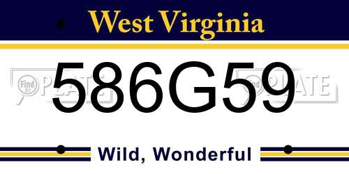 586G59 West Virginia License Plate