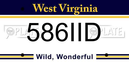 586IID West Virginia License Plate