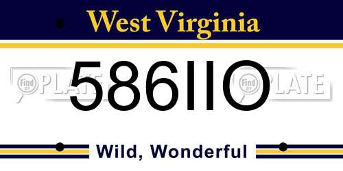 586IIO West Virginia License Plate