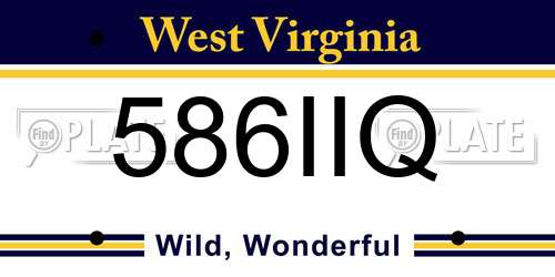 586IIQ West Virginia License Plate