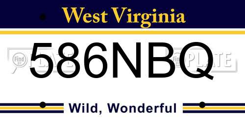 586NBQ West Virginia License Plate