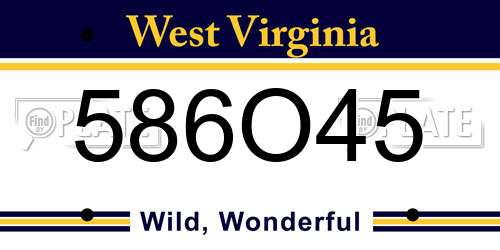586O45 West Virginia License Plate