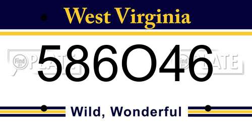 586O46 West Virginia License Plate