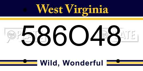 586O48 West Virginia License Plate
