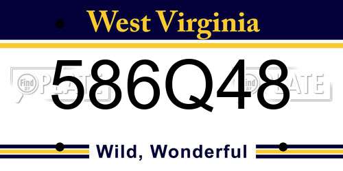 586Q48 West Virginia License Plate