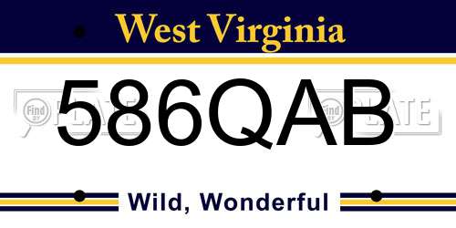 586QAB West Virginia License Plate