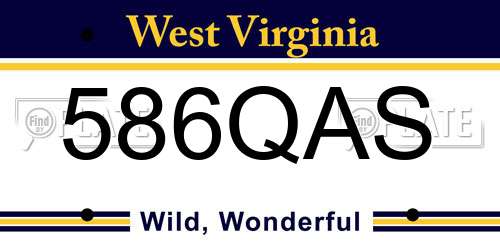 586QAS West Virginia License Plate