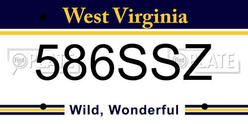586SSZ West Virginia License Plate